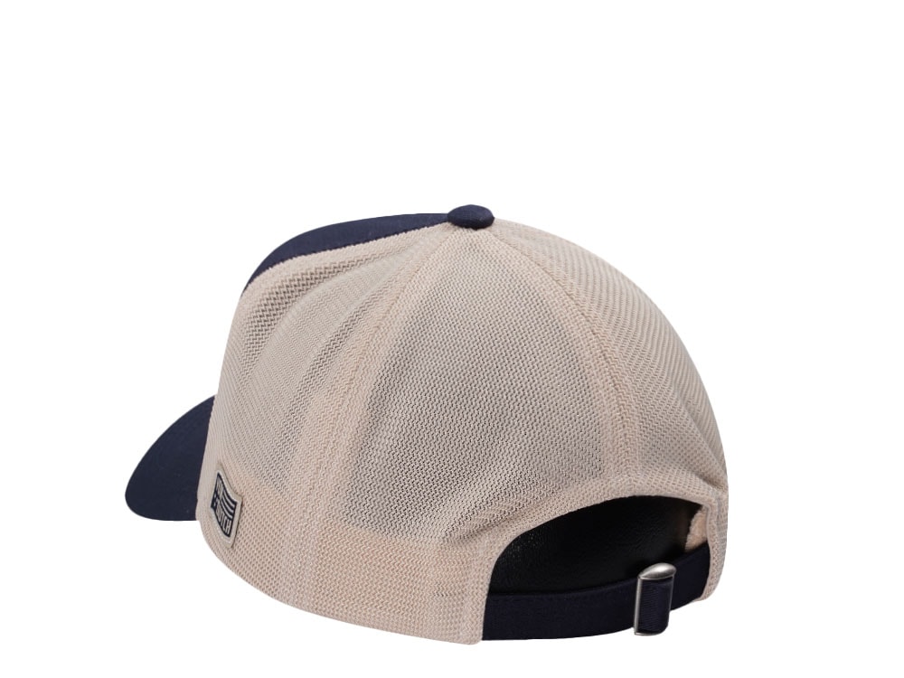 Von Dutch Embroidery Oval Patch Navy Trucker Strapback Hat