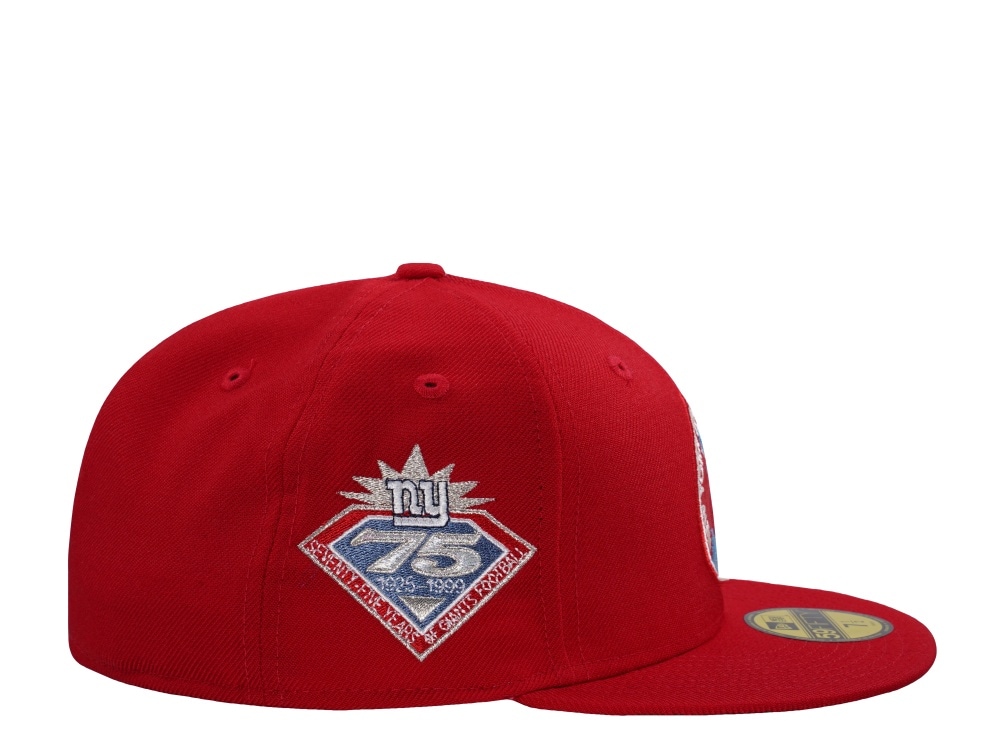 New Era New York Giants 75th Anniversary Wool Scarlet Throwback Edition 59Fifty Fitted Hat