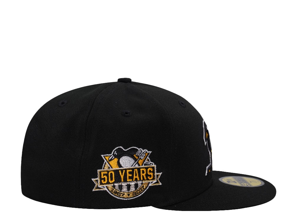New Era Pittsburgh Penguins 50th Anniversary Black Prime Edition 59Fifty Fitted Hat