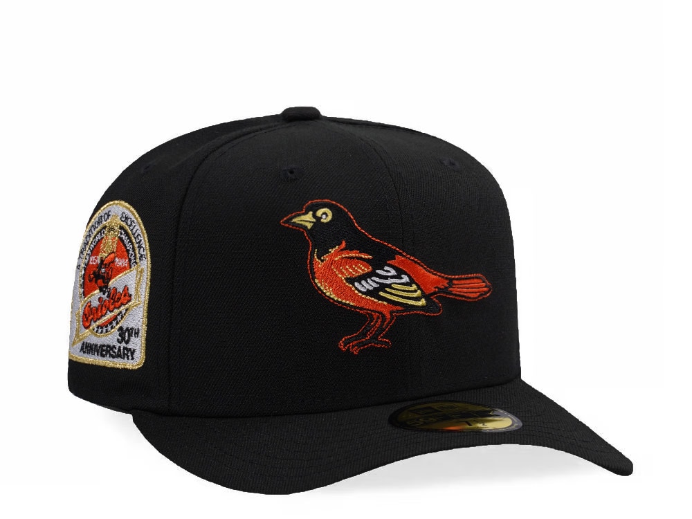New Era Baltimore Orioles 30th Anniversary Black Prime Edition 59Fifty Pre Curved Fitted Hat