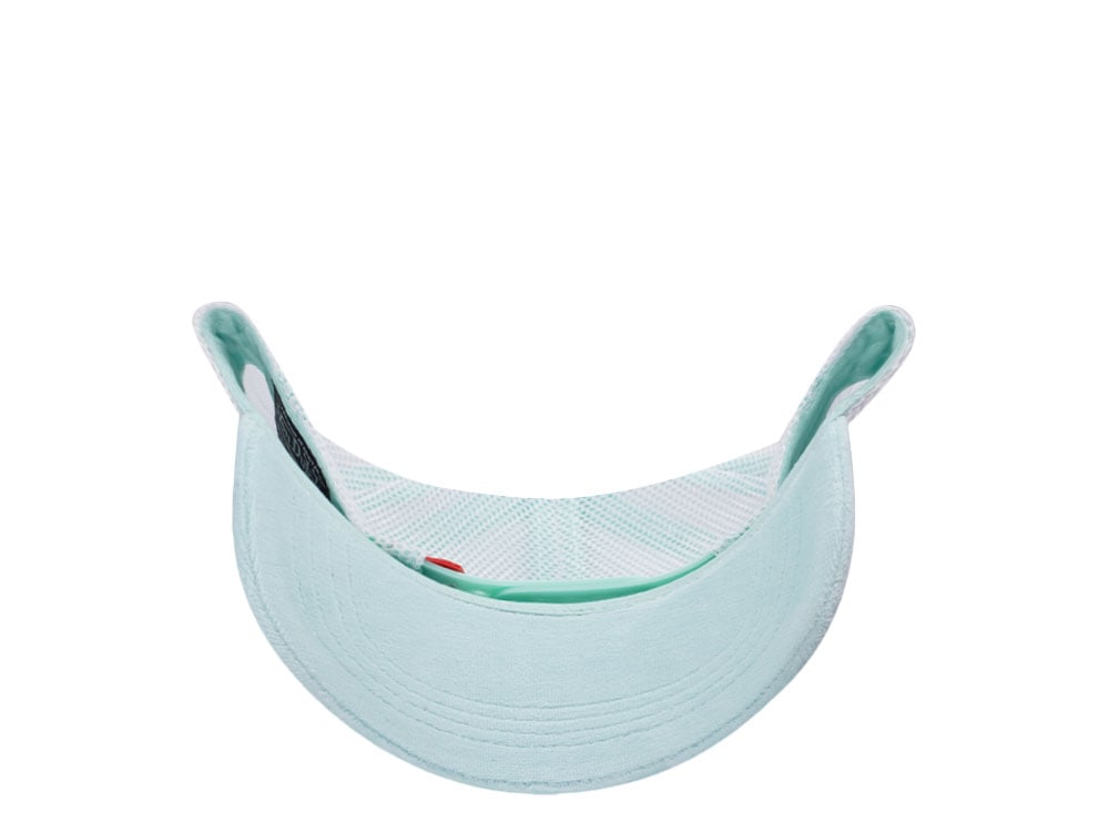 Von Dutch Oval Patch Light Teal Velour Edition Trucker Snapback Hat