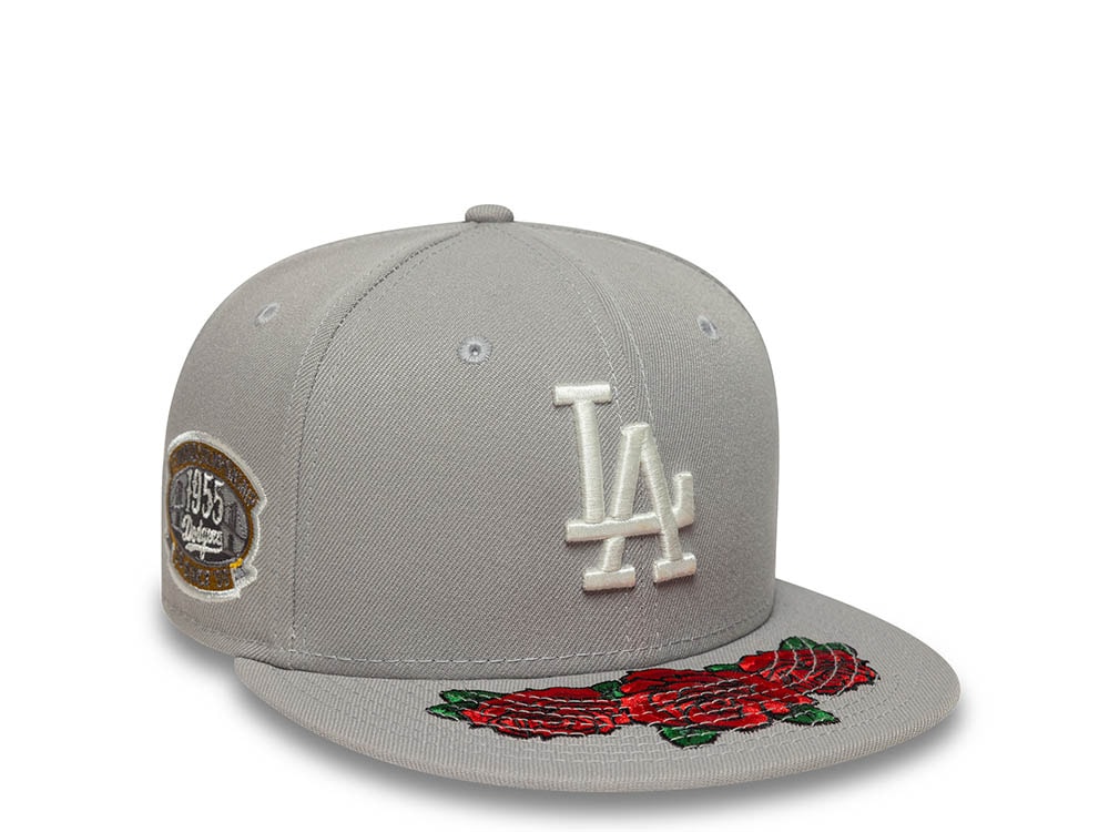New Era Los Angeles Dodgers World Championship 1955 Floral Gray Prime Edition 59Fifty Fitted Hat