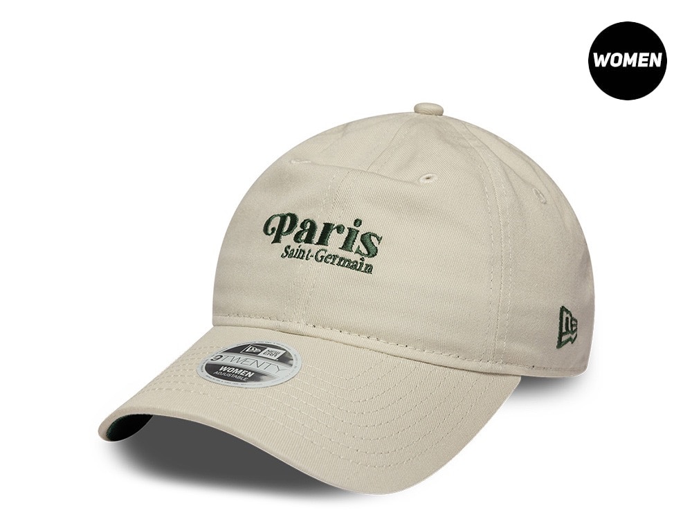New Era Paris Saint Germain Script Ivory Prime Edition Womens 9Twenty Adjustable Hat