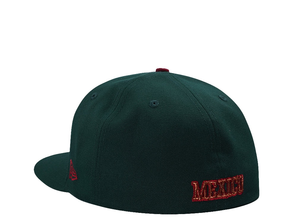New Era Mexico Eagle Temple Dark Green Prime Edition 59Fifty Fitted Hat