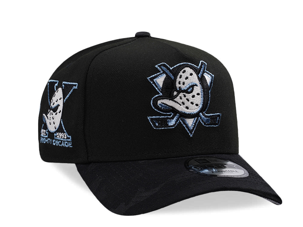 New Era Anaheim Ducks 10th Anniversary Black Camo Two Tone Edition 9Forty A Frame Snapback Hat