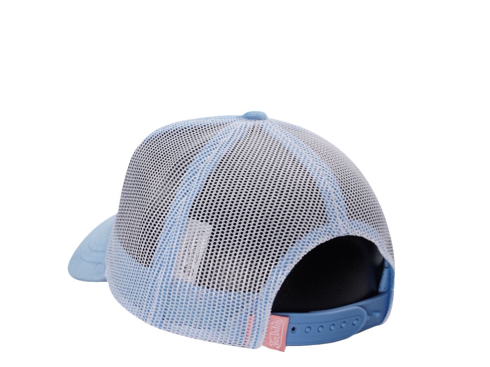 Von Dutch Oval Patch Light Blue Velour Edition Trucker Snapback Hat