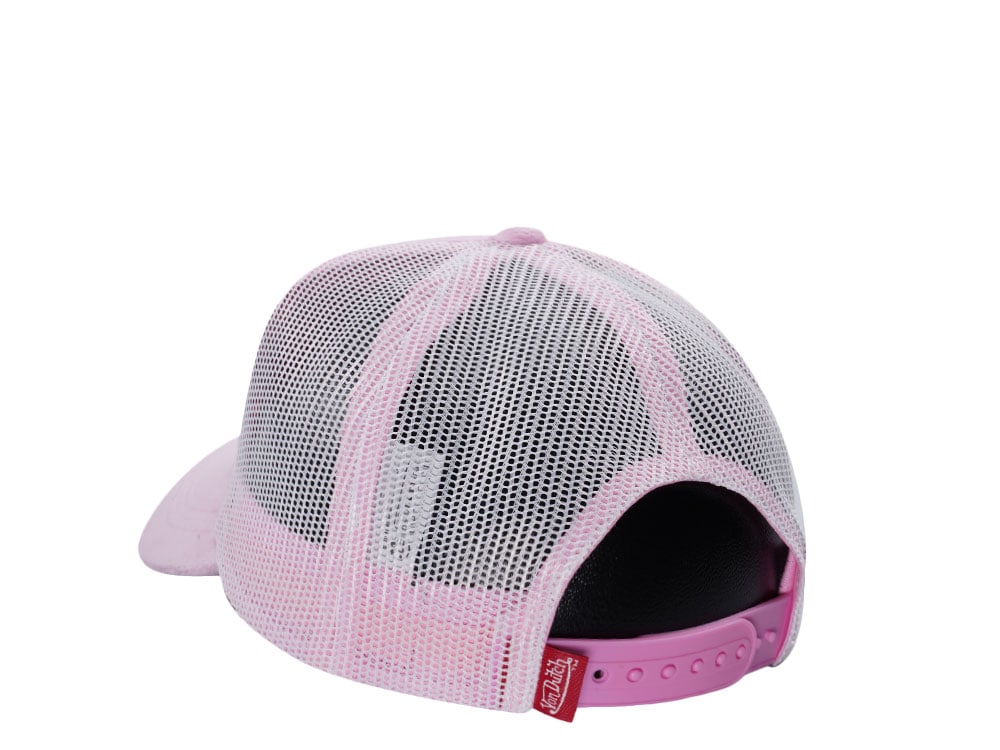 Von Dutch Oval Patch Pink Velour Edition Trucker Snapback Hat