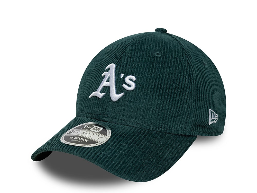 New Era Oakland Athletics Cord Dark Green 9Forty M Crown Snapback Hat