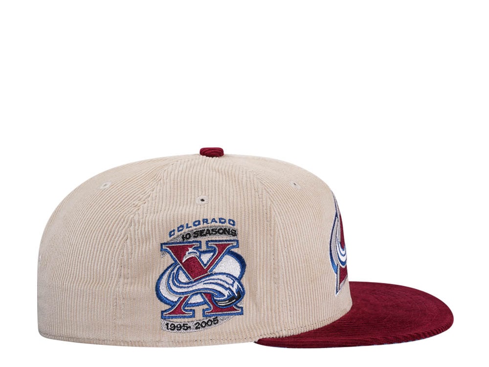 Mitchell & Ness Colorado Avalanche 10 Seasons Two Tone Cord Edition Dynasty Fitted Hat
