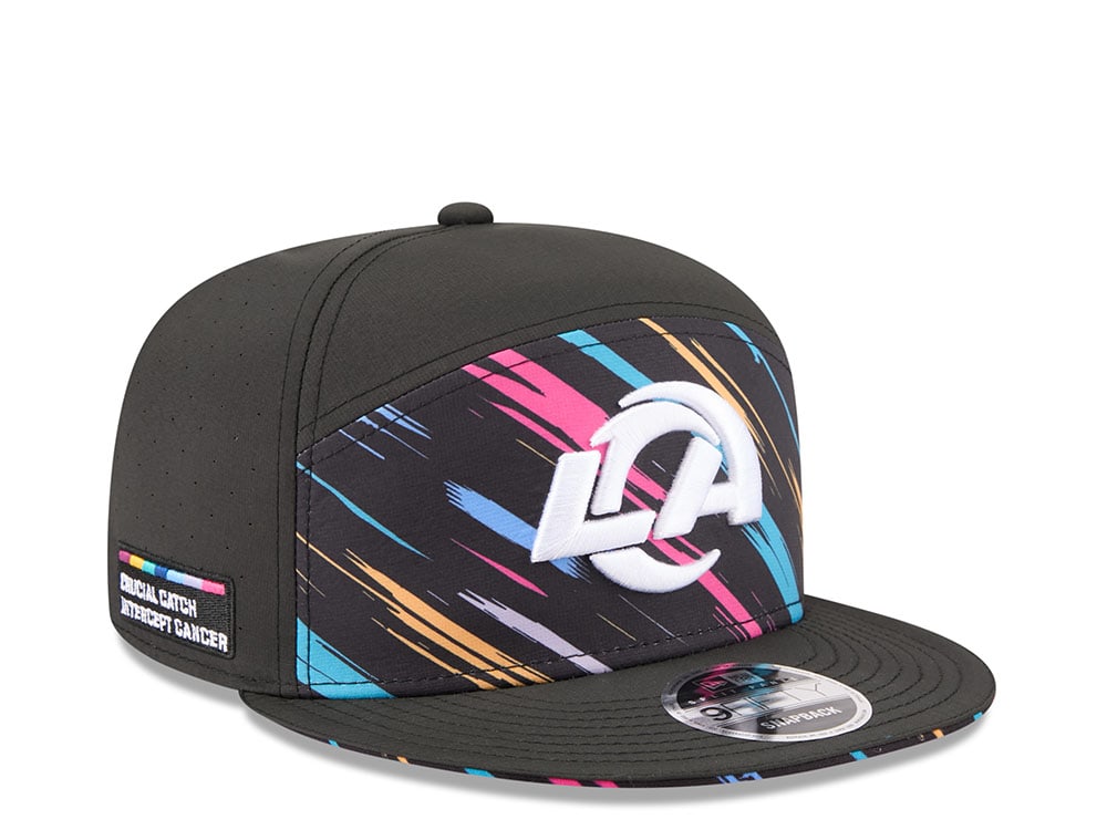 New Era Los Angeles Rams Crucial Catch 2026 Black Edition 9Fifty Split Panel Snapback Hat