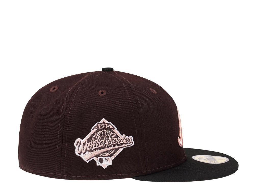 New Era Atlanta Braves World Series 1995 Dark Chocolate Peach Two Tone Edition 59Fifty Fitted Hat