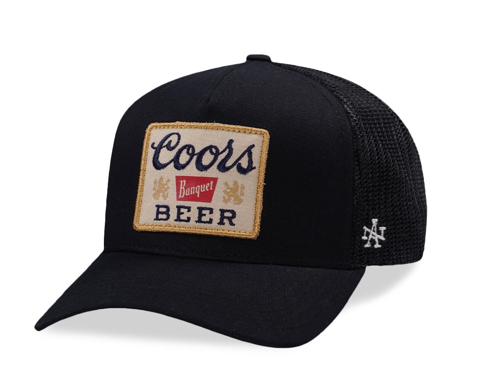 American Needle Coors Beer Black Valin Edition Trucker Snapback Hat