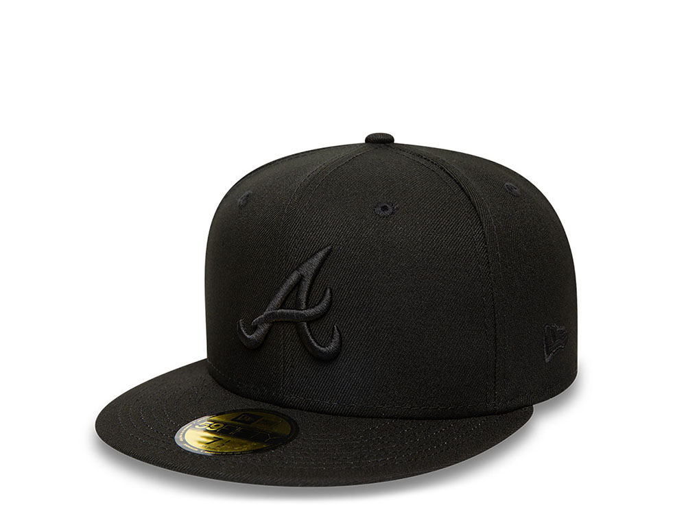 New Era Atlanta Braves Plain Blackout Prime Edition 59Fifty Fitted Hat