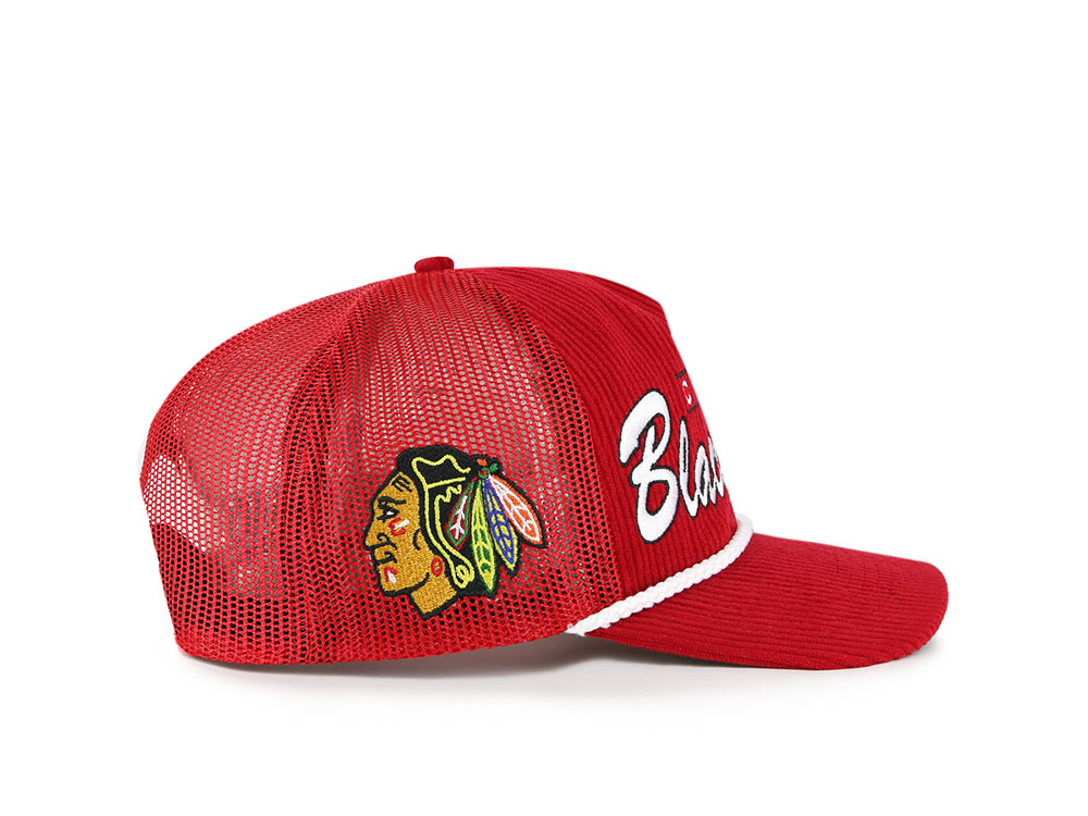 47Brand Chicago Blackhawks Red Double Header Edition Trucker Hitch Snapback Hat