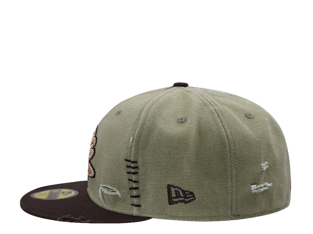 New Era Anaheim Ducks 10th Anniversary Washed Canvas Rifle Green Two Tone Horror Edition 59Fifty Fitted Hat