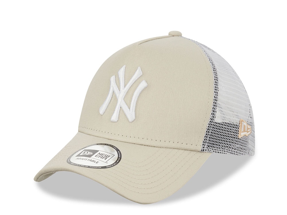 New Era New York Yankees Stone White A Frame Trucker Snapback Hat