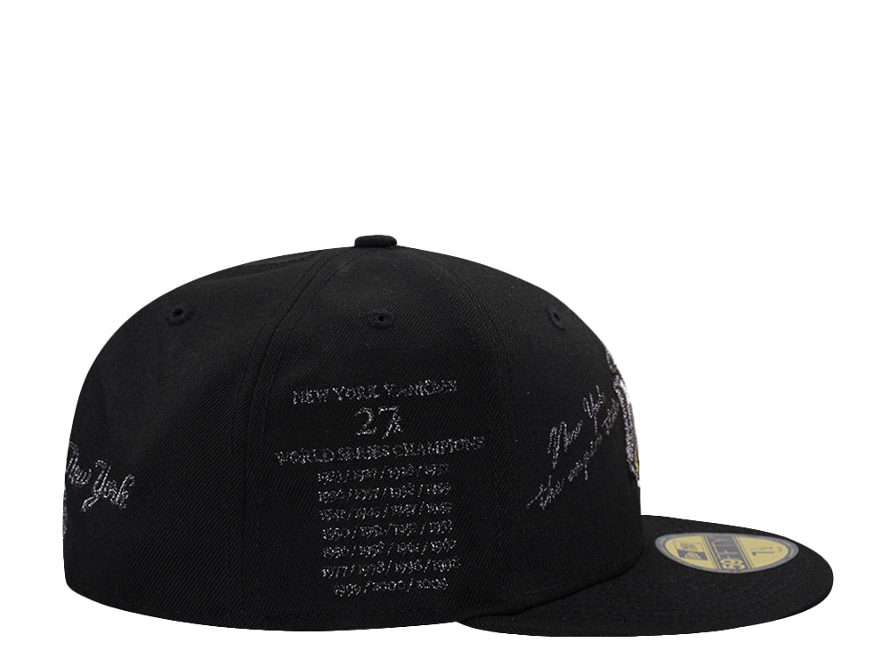 New Era New York Yankees 27x World Champions Metallic Pewter Black Prime Edition 59Fifty Fitted Hat