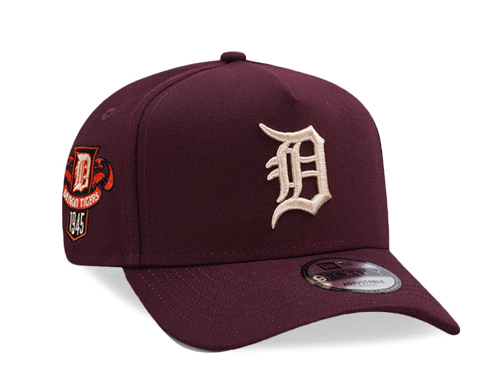 New Era Detroit Tigers World Series Champions 1945 Maroon Prime Edition 9Forty A Frame Snapback Hat