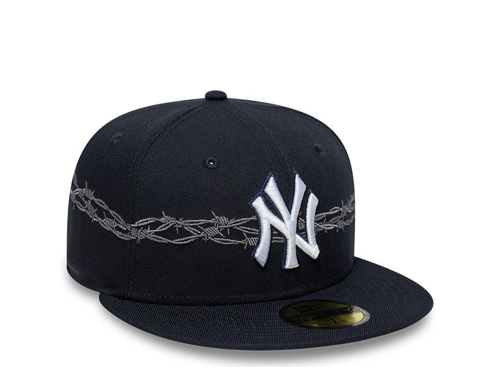 New Era New York Yankees MLB Icon Barbwire Navy Prime Edition 59Fifty Fitted Hat