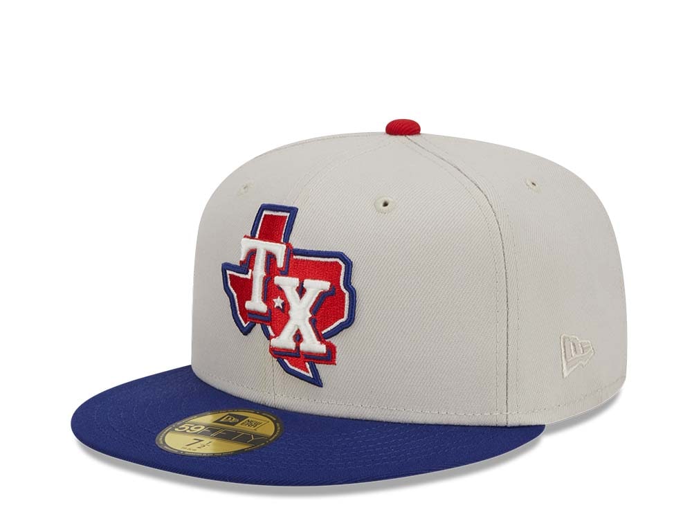 New Era Texas Rangers Farm Team Stone Throwback Two Tone Edition 59Fifty Fitted Hat