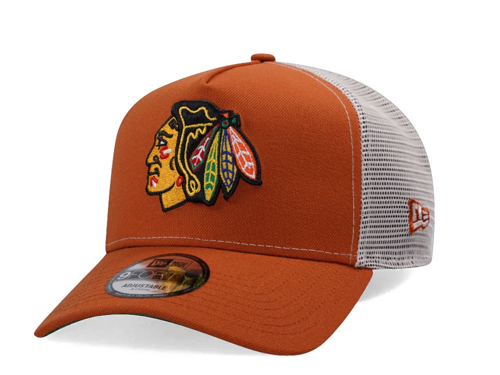 New Era Chicago Blackhawks Classic Rust Trucker Edition 9Forty A Frame Snapback Hat