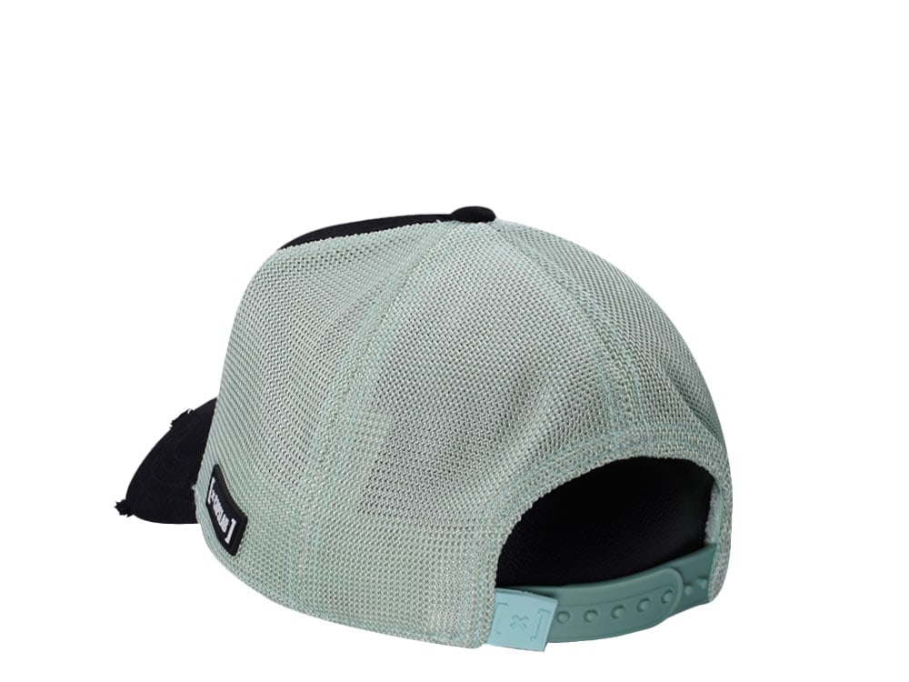 Capslab Lucky Luke Shadow Distressed Black Trucker Snapback Hat