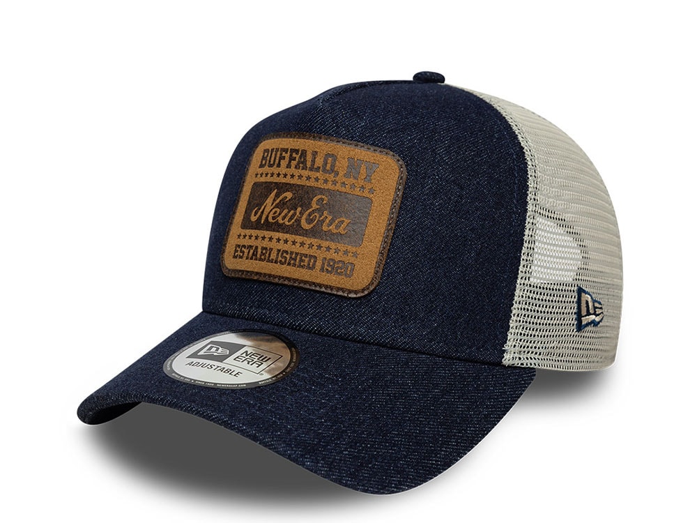 New Era Patch Denim Edition 9Forty A Frame Trucker Snapback Hat