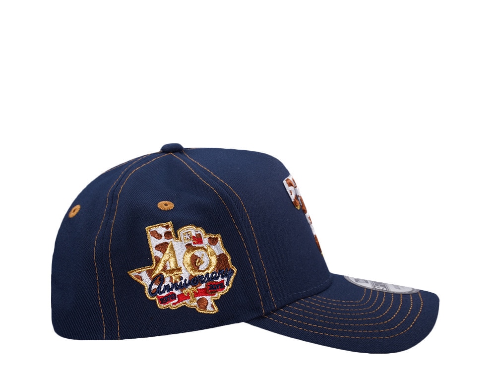 New Era Texas Rangers 40th Anniversary Cow Ocean Blue Prime Edition 9Forty A Frame Snapback Hat