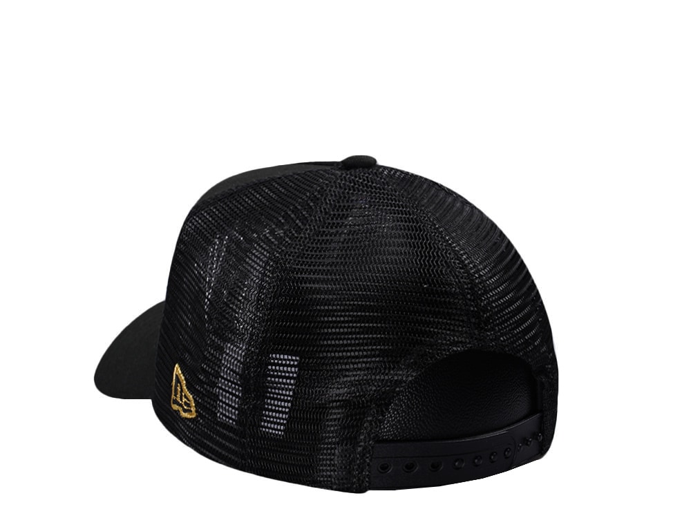 New Era Chicago Blackhawks Metallic Gold Black Edition 9Forty A Frame Trucker Snapback Hat