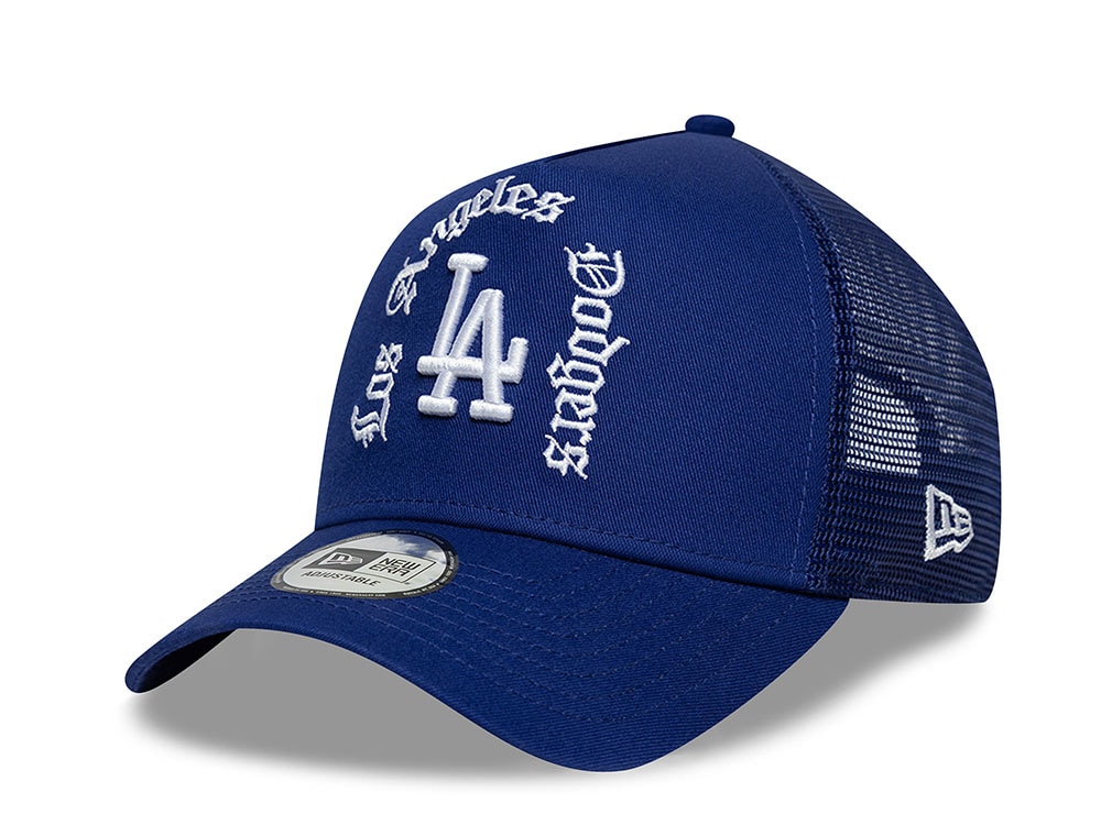 New Era Los Angeles Dodgers Wordmark Blue Prime Edition 9Forty A Frame Trucker Snapback Hat