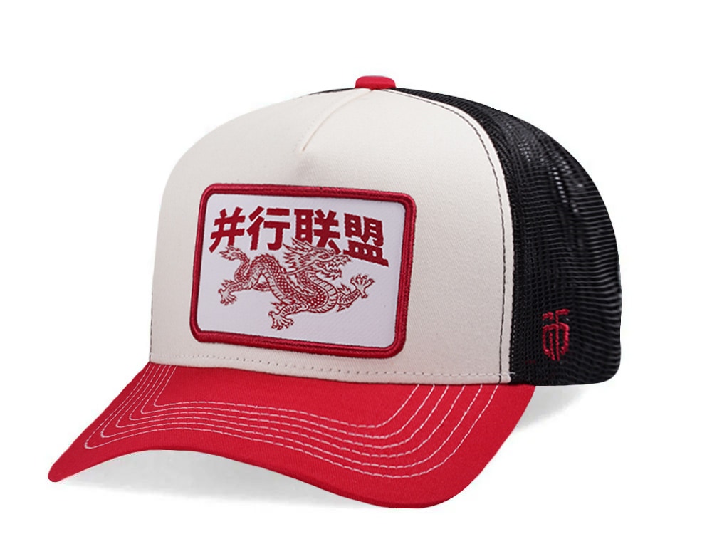 Parallel Union Chinese Dragon Patch White Edition Trucker Snapback Hat