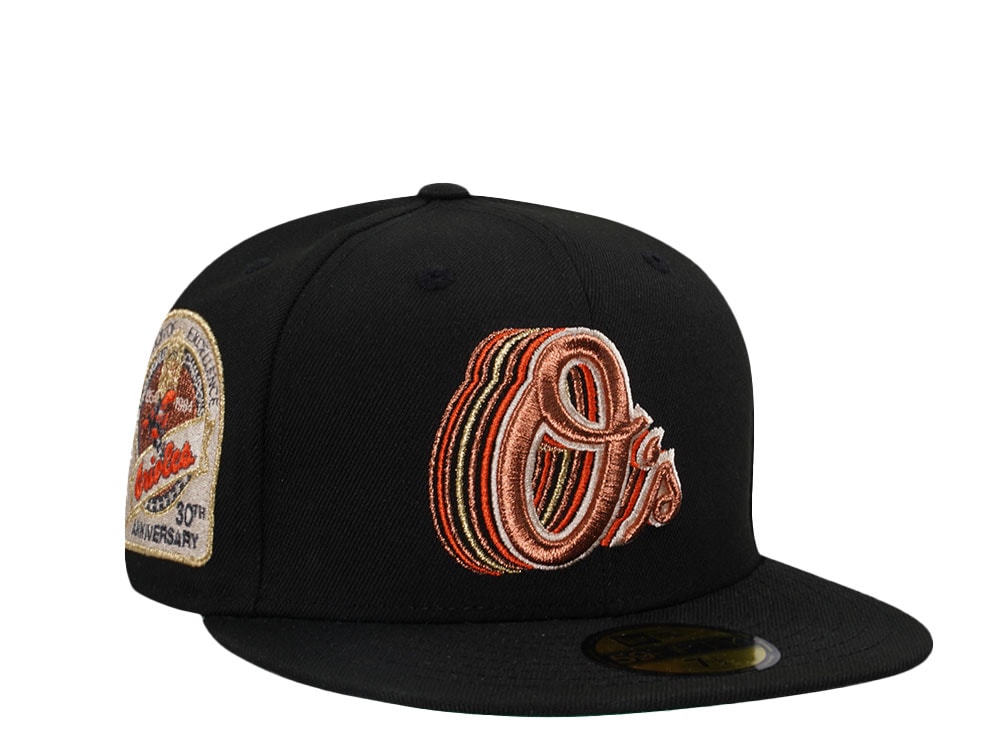 New Era Baltimore Orioles 30th Anniversary Cascading Black Edition 59Fifty Fitted Hat