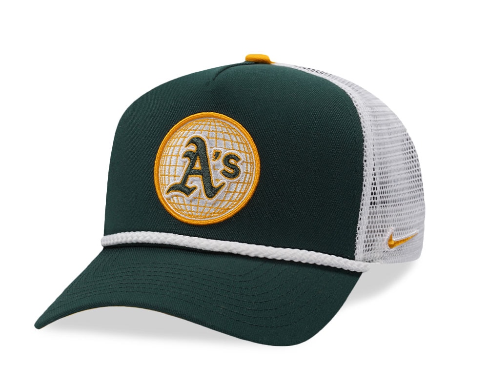 Nike Oakland Athletics Primetime Dri-Fit Rise Green Edition Trucker Snapback Hat