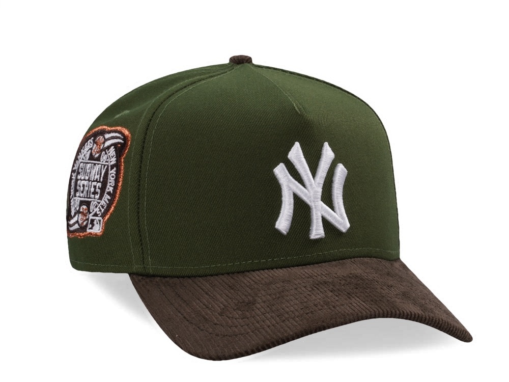New Era New York Yankees World Series 2000 Rifle Green Walnut Corduroy Two Tone Edition 9Forty A Frame Snapback Hat