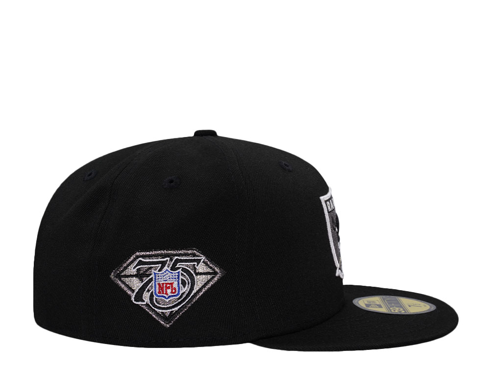 New Era Las Vegas Raiders 75th Anniversary Black Prime Edition 59Fifty Fitted Hat