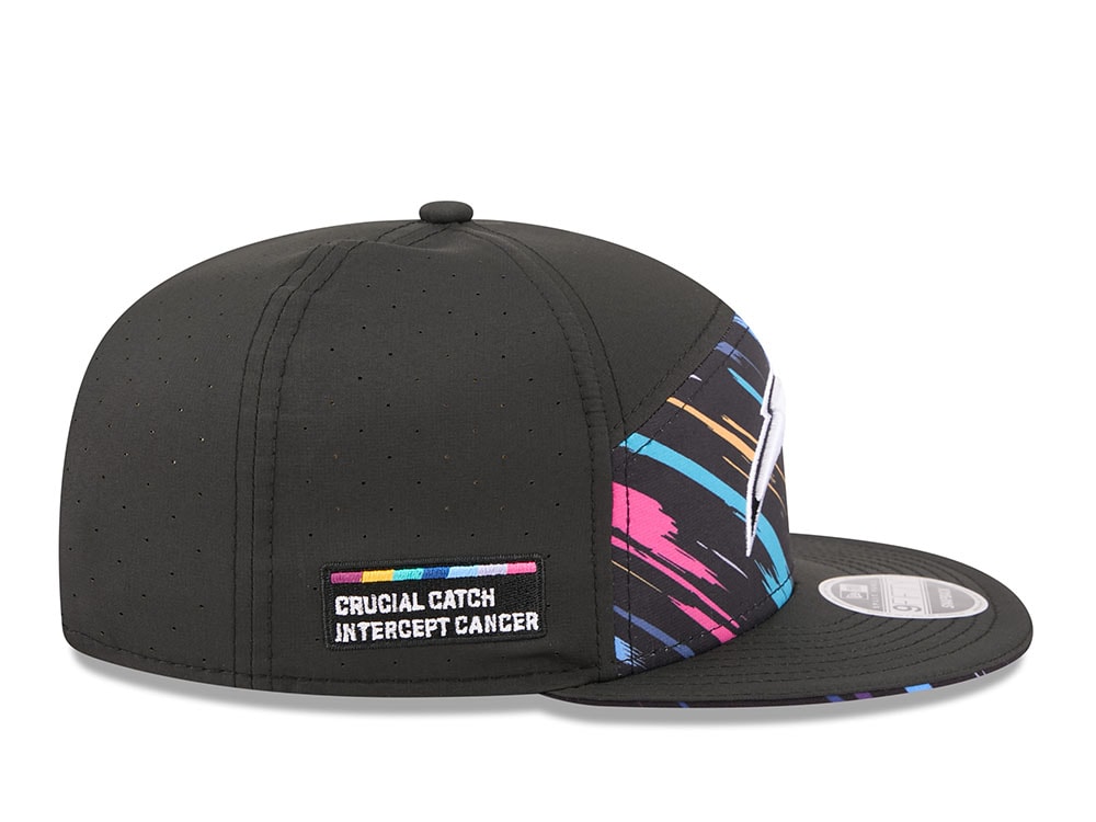 New Era Los Angeles Chargers Crucial Catch 2026 Black Edition 9Fifty Split Panel Snapback Hat