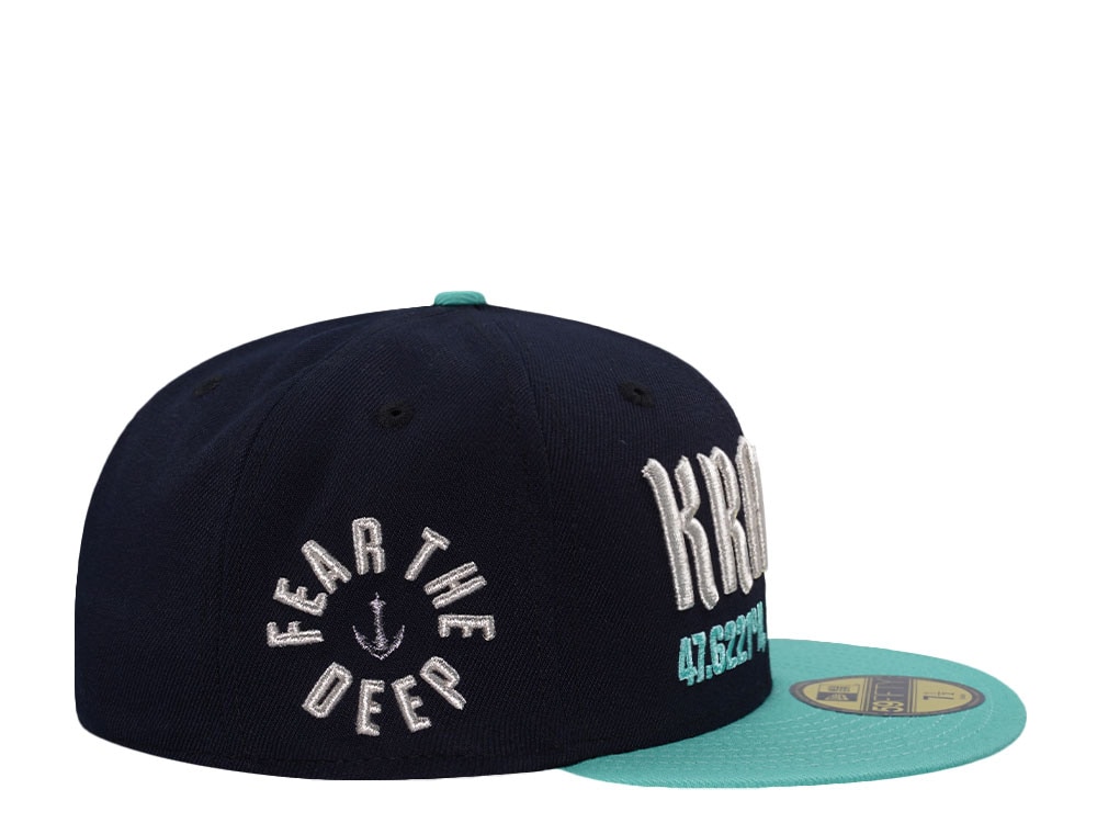 New Era Seattle Kraken Fear the Deep Navy Two Tone Prime Edition 59Fifty Fitted Hat
