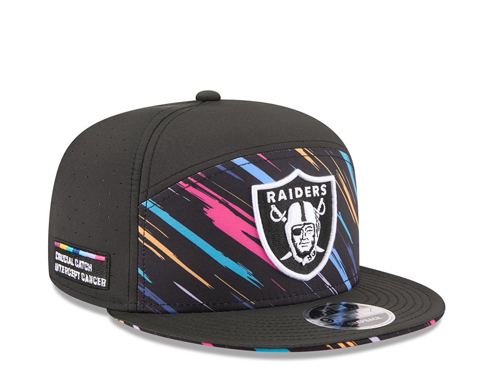 New Era Las Vegas Raiders Crucial Catch 2026 Black Edition 9Fifty Split Panel Snapback Hat