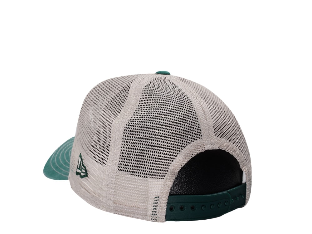 New Era Oakland Athletics Frayed Patch Stone Two Tone Edition 9Forty M Crown A Frame Trucker Snapback Hat