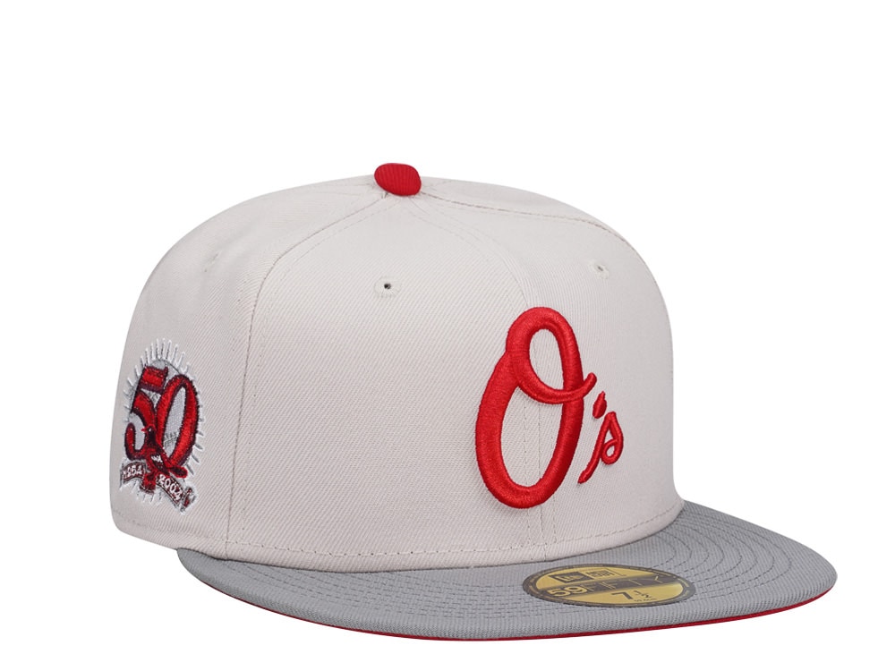 New Era Baltimore Orioles 50th Anniversary Sneaky Stone Two Tone Edition 59Fifty Fitted Hat