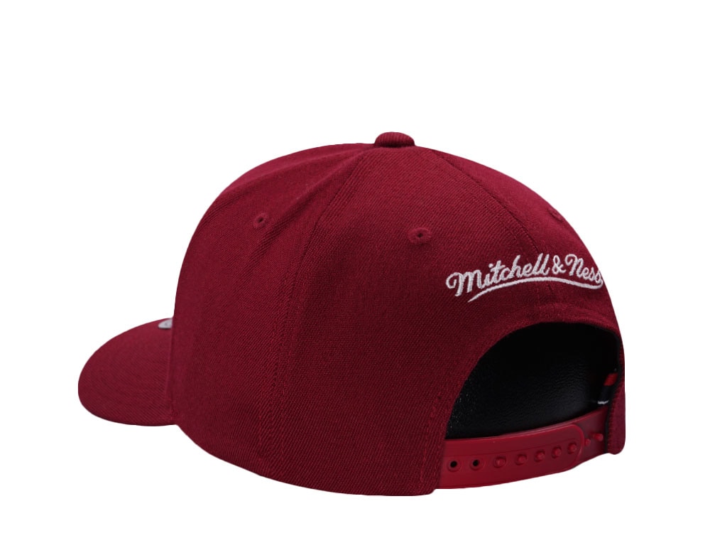 Mitchell & Ness Pinscript Maroon Classic Red Stretch Snapback Hat