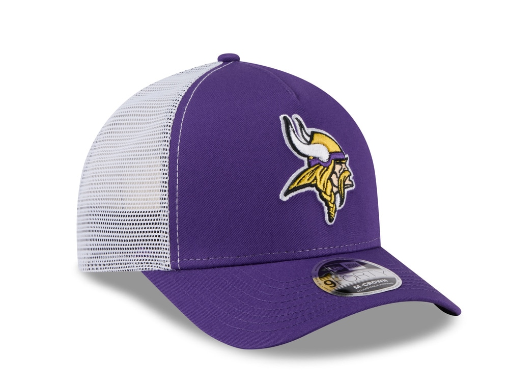 New Era Minnesota Vikings Official Team Color Edition 9Forty M Crown A Frame Trucker Snapback Hat
