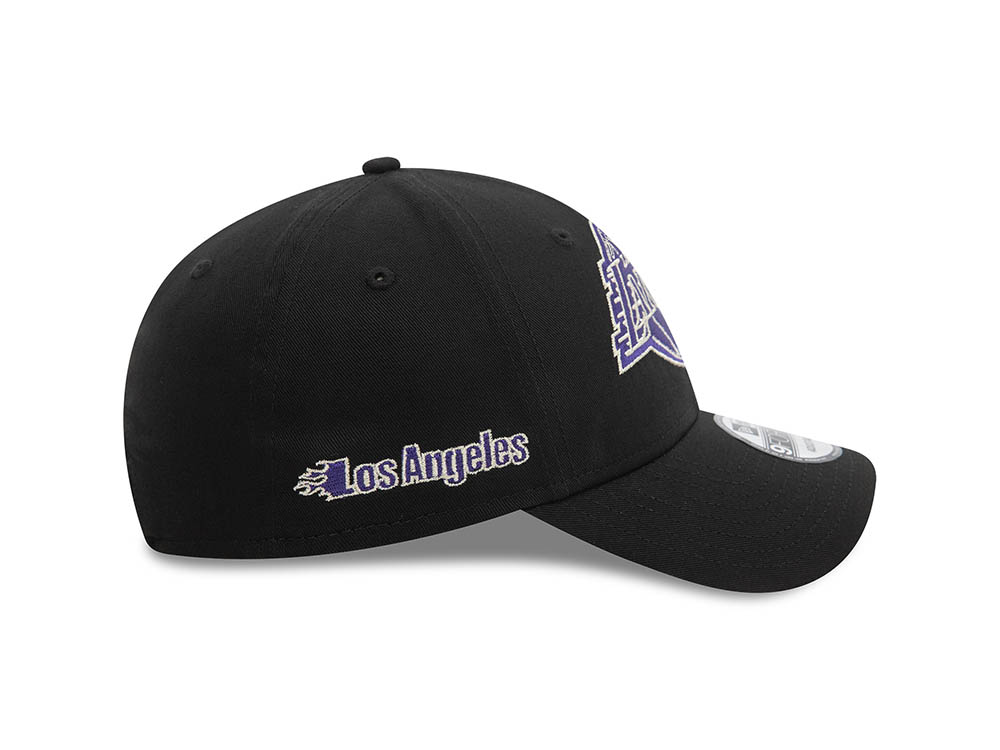 New Era Los Angeles Lakers Black Metallic 9Forty Strapback Hat