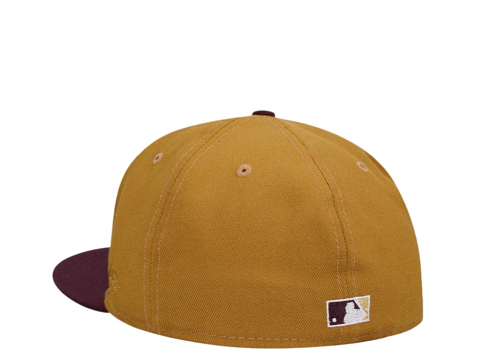 New Era Milwaukee Brewers All Star Game 2002 Old Gold Throwback Two Tone Edition 59Fifty Fitted Hat
