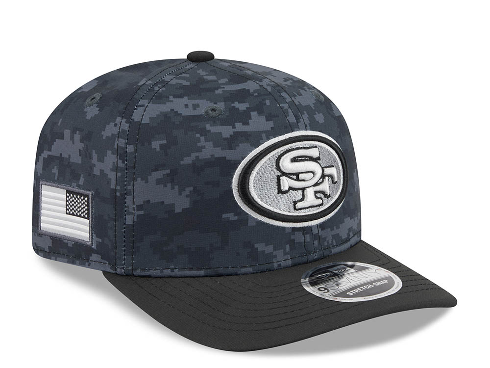 New Era San Francisco 49ers NFL Salute to Service 2026 Digi Camo Black 9Seventy Stretch Snapback Hat