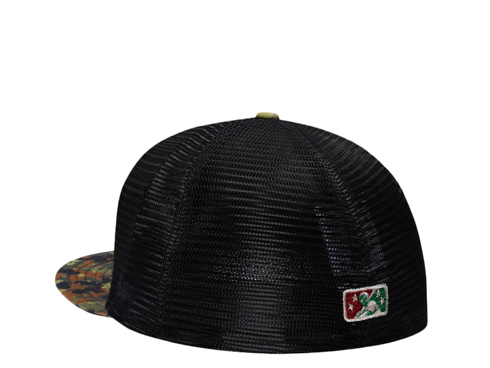 New Era Buffalo Bisons 25th Anniversary Flecktarn Copper Trucker Edition 59Fifty Fitted Hat