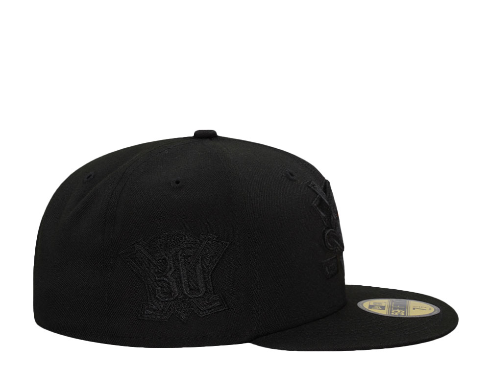 New Era Anaheim Ducks 30th Anniversary Blackout Orange Laser Prime Edition 59Fifty Fitted Hat