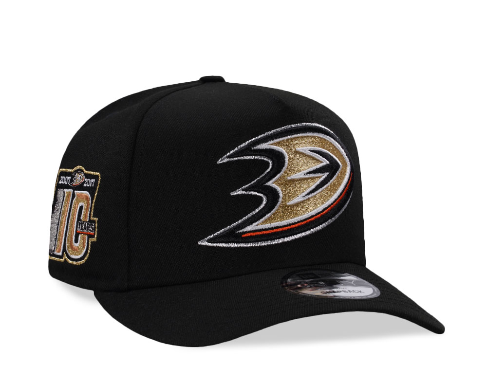 New Era Anaheim Ducks 10th Anniversary Black Prime Edition 9Fifty A Frame Snapback Hat