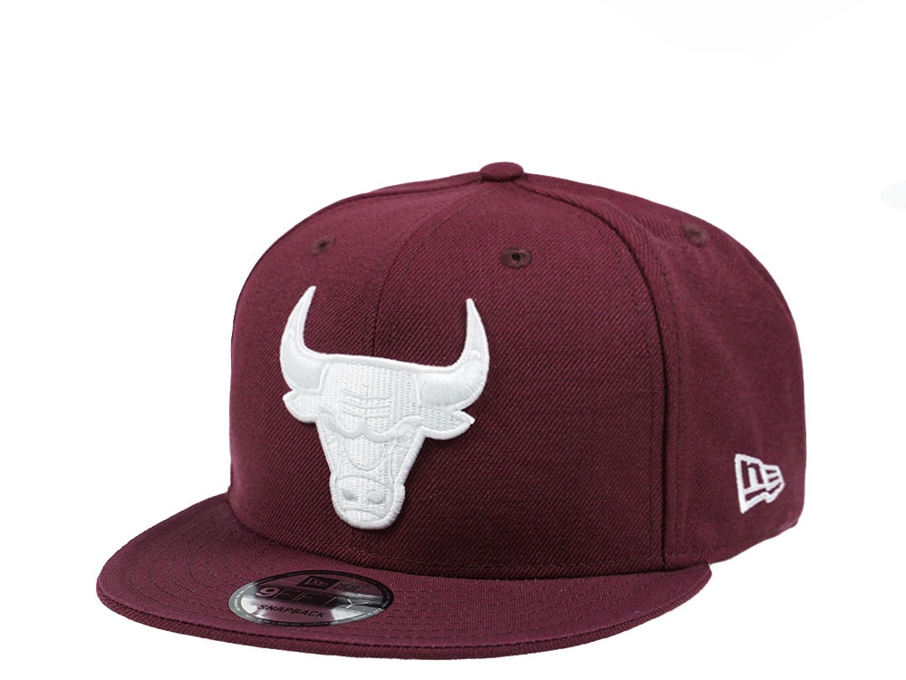 New Era Chicago Bulls White on Maroon Edition 9Fifty Snapback Hat