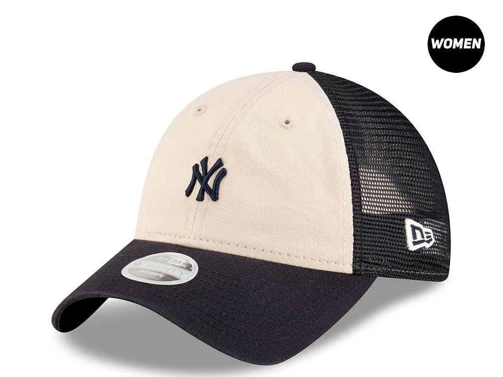 New Era New York Yankees Small Icon Stone Womens 9Twenty Trucker Snapback Hat